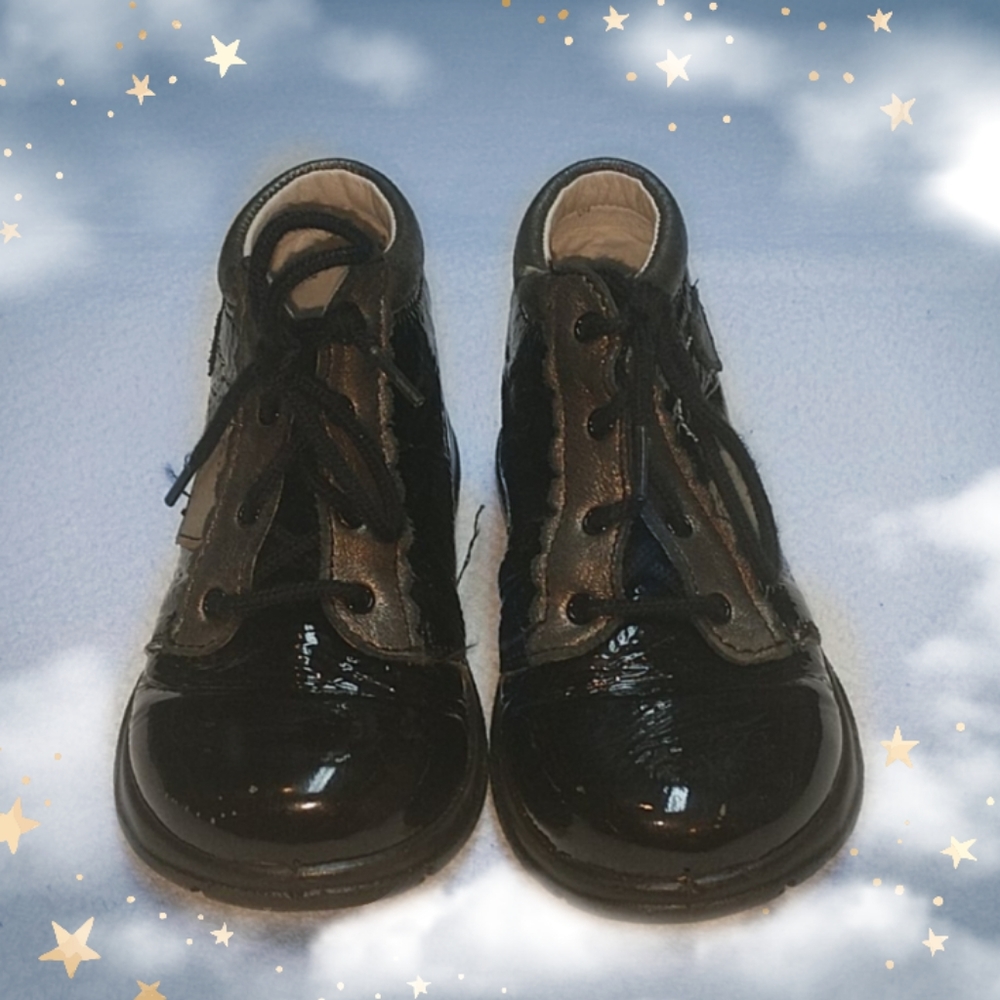 Black patent baby walkers
